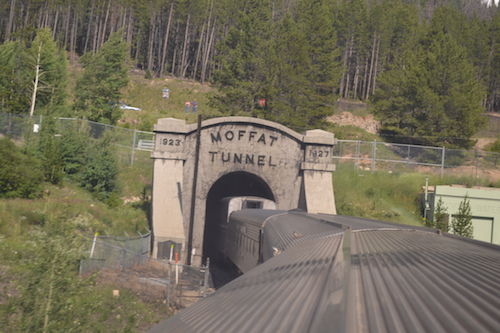 Entering the 6.2-mile-long Moffat Tunnel at Winter Park, CO